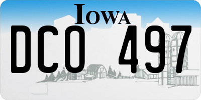 IA license plate DCO497