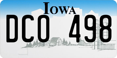 IA license plate DCO498