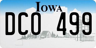 IA license plate DCO499