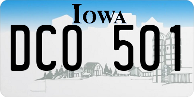 IA license plate DCO501