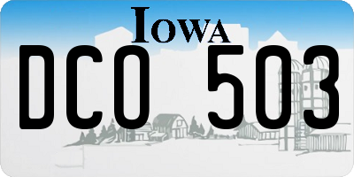 IA license plate DCO503