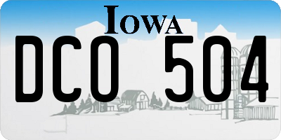 IA license plate DCO504