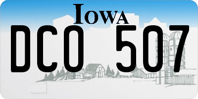 IA license plate DCO507