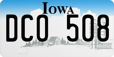 IA license plate DCO508