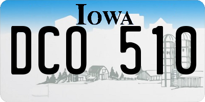 IA license plate DCO510