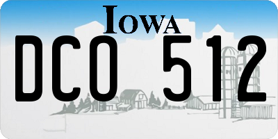 IA license plate DCO512