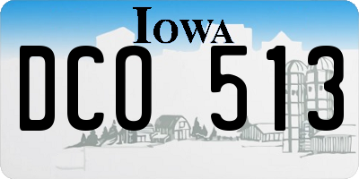 IA license plate DCO513