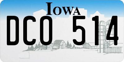 IA license plate DCO514