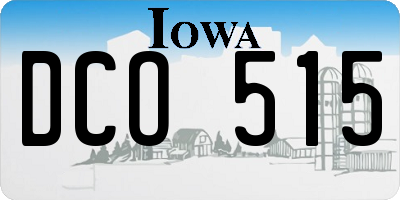 IA license plate DCO515