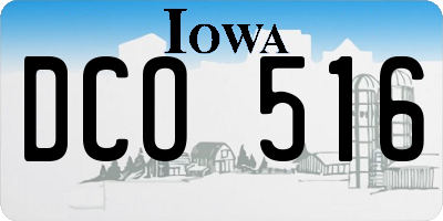 IA license plate DCO516
