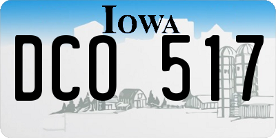 IA license plate DCO517