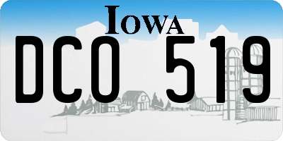 IA license plate DCO519