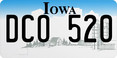 IA license plate DCO520