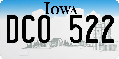 IA license plate DCO522