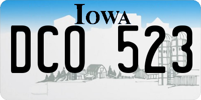 IA license plate DCO523