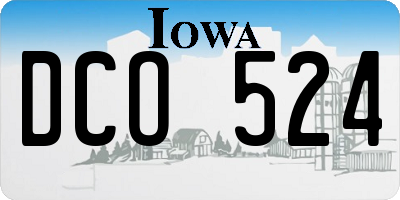 IA license plate DCO524