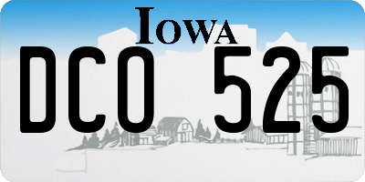 IA license plate DCO525