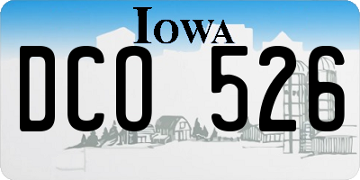 IA license plate DCO526