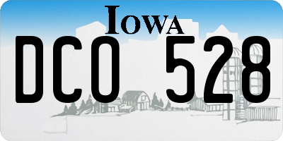 IA license plate DCO528