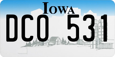 IA license plate DCO531