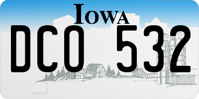 IA license plate DCO532