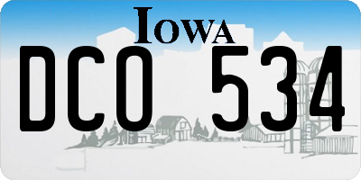 IA license plate DCO534