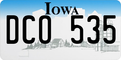IA license plate DCO535