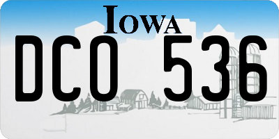 IA license plate DCO536