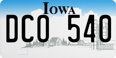 IA license plate DCO540