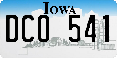 IA license plate DCO541