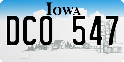 IA license plate DCO547