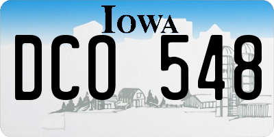 IA license plate DCO548