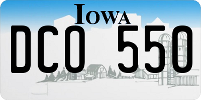 IA license plate DCO550