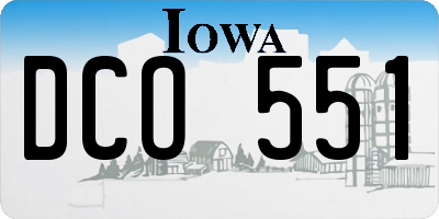 IA license plate DCO551