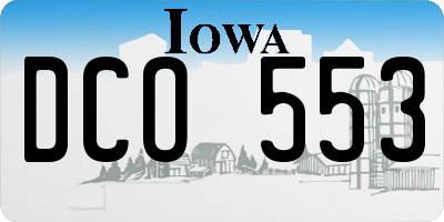 IA license plate DCO553