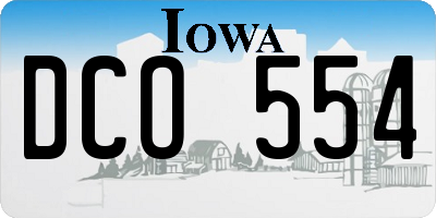 IA license plate DCO554