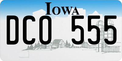 IA license plate DCO555