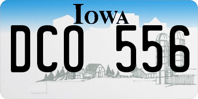 IA license plate DCO556