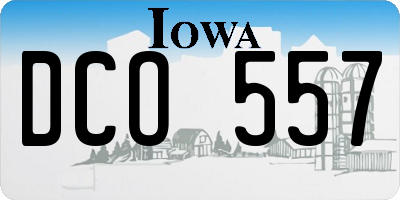 IA license plate DCO557