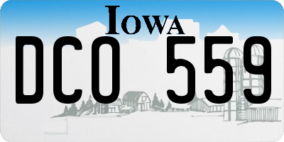 IA license plate DCO559