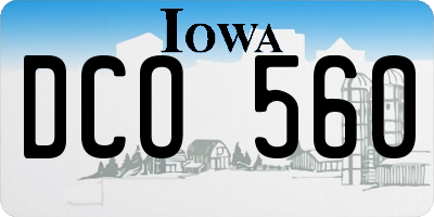 IA license plate DCO560