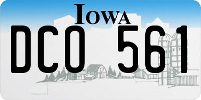 IA license plate DCO561
