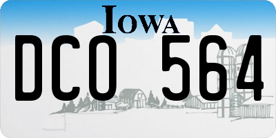 IA license plate DCO564