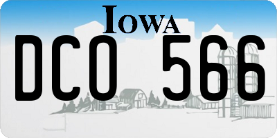 IA license plate DCO566