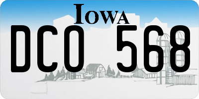 IA license plate DCO568