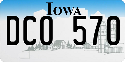 IA license plate DCO570