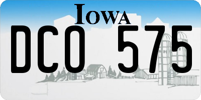 IA license plate DCO575
