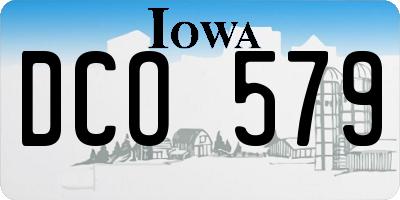 IA license plate DCO579