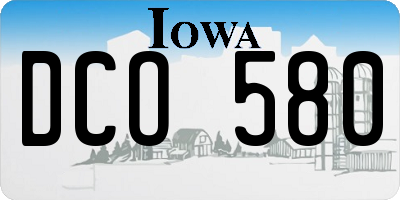 IA license plate DCO580