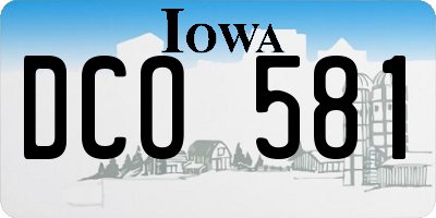 IA license plate DCO581